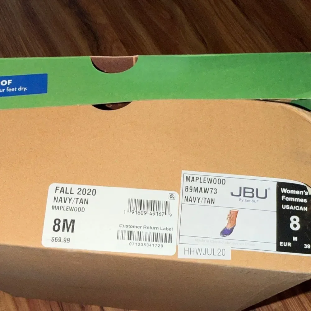 JBU Men's Brown and Navy Waterproof Lace-Up Rain & Snow Boots